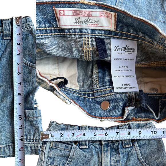 Levi Strauss Carpenter Denim Shorts Kids Sz 4T - Picture 3 of 5